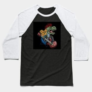 cyber-punk-trex-dinosaur-rocker-jacket-playing-guitar Baseball T-Shirt